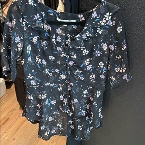 Veronica beard light shirt with ruffles - size 10